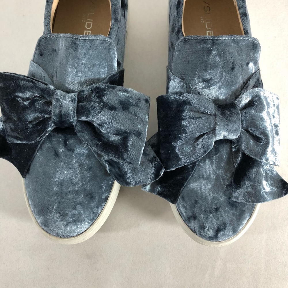 J / Slides Velvet Platform Sneakers with Bow EUC